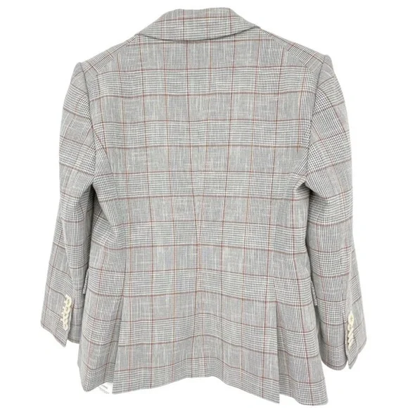 $698 Veronica Beard Schoolboy Dickey Jacket Blazer Plaid pearlized buttons sz 8 - Picture 9 of 15